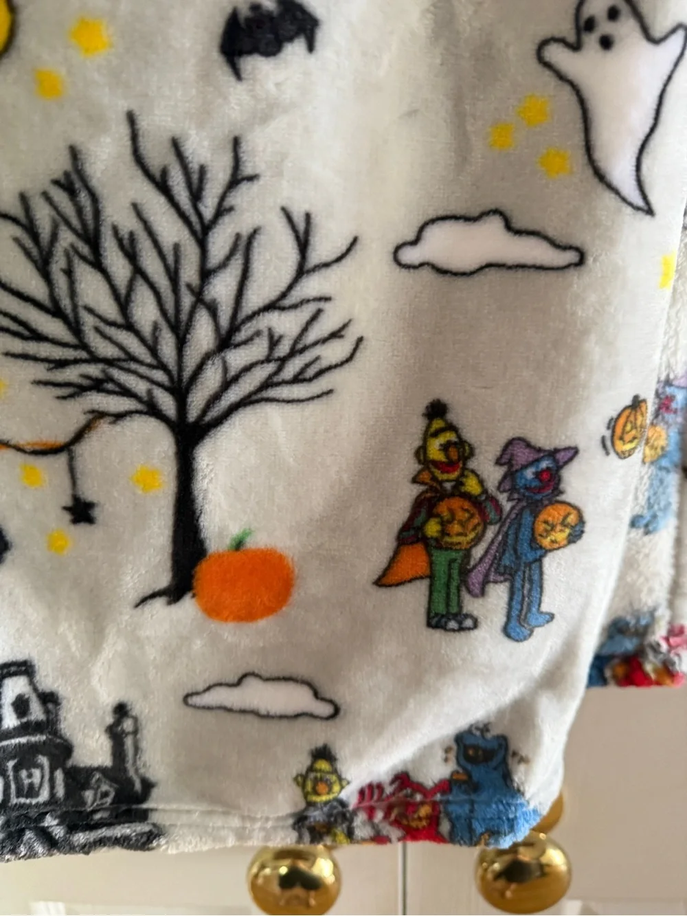 New Sesame Street Plush Throw Blanket Halloween Cookie Monster Elmo 50 x 60